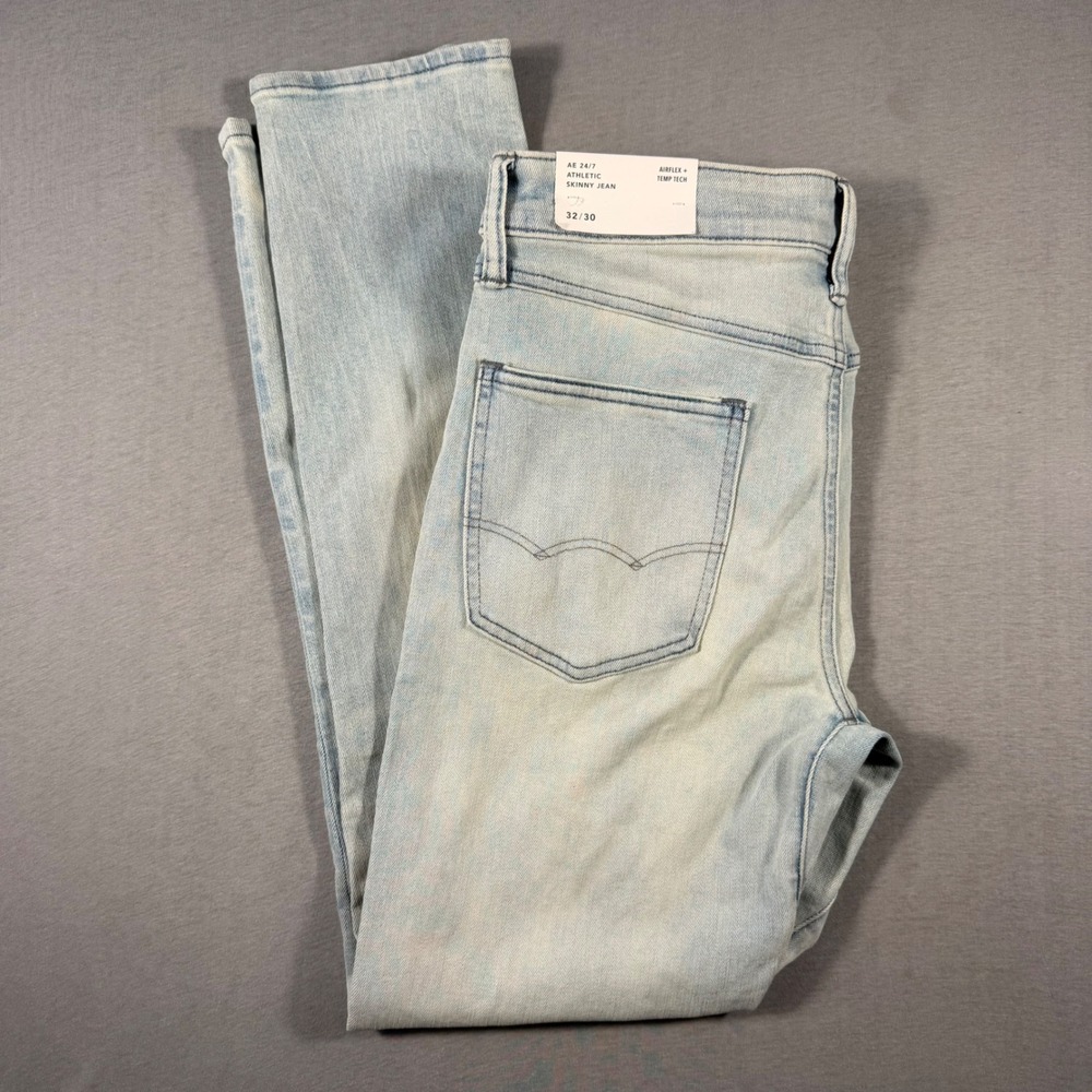 American Eagle 24/7 Athletic Skinny Jeans 32x30 Airflex Temp Tech Light  Denim